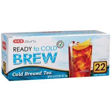 H-E-B Ready to Cold Brew Black Tea - Family Size Tea Bags, 22 ct