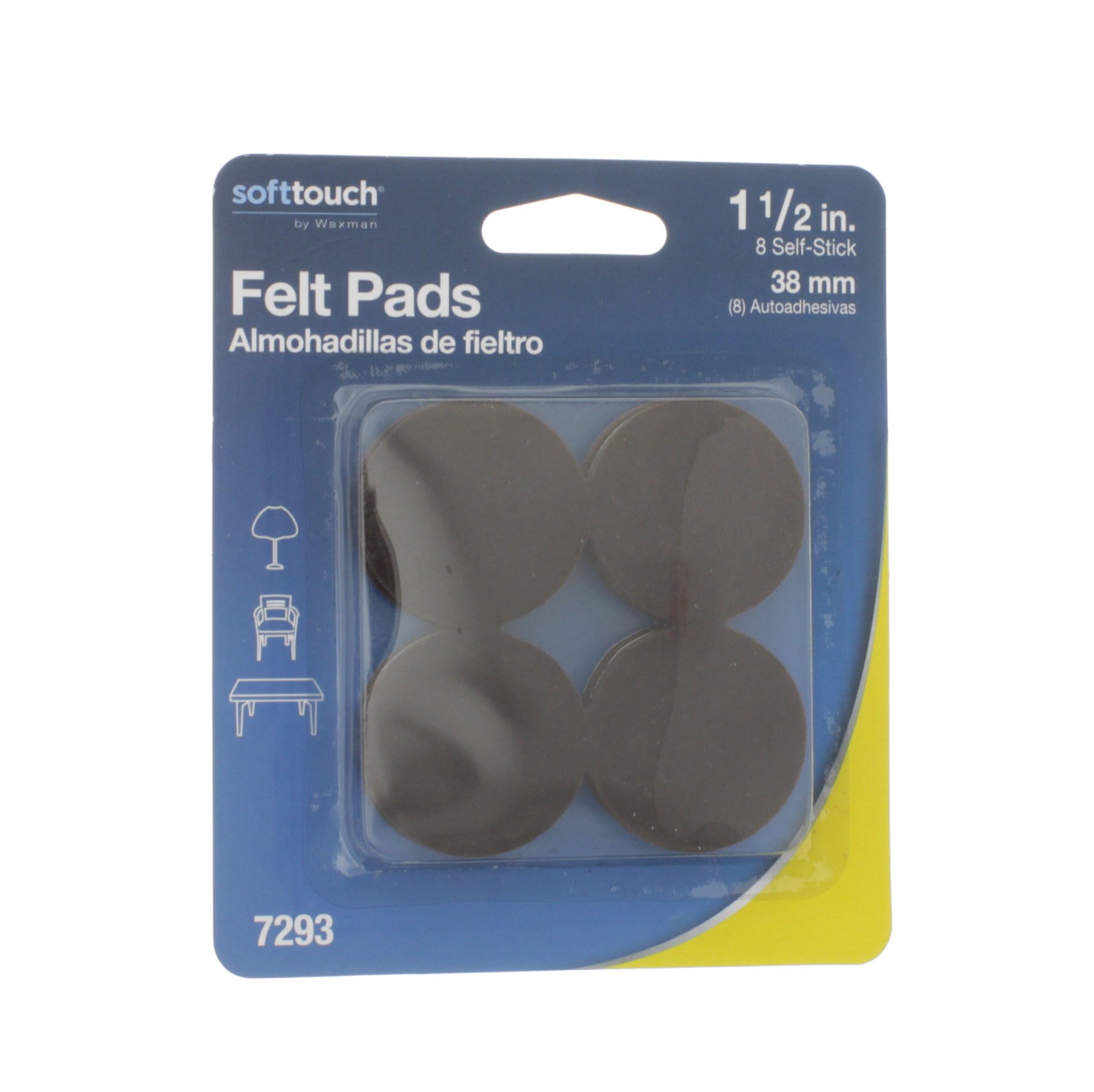 Waxman SoftTouch Felt Pads, 1.5 in Brown Shop Furniture Sliders at HEB