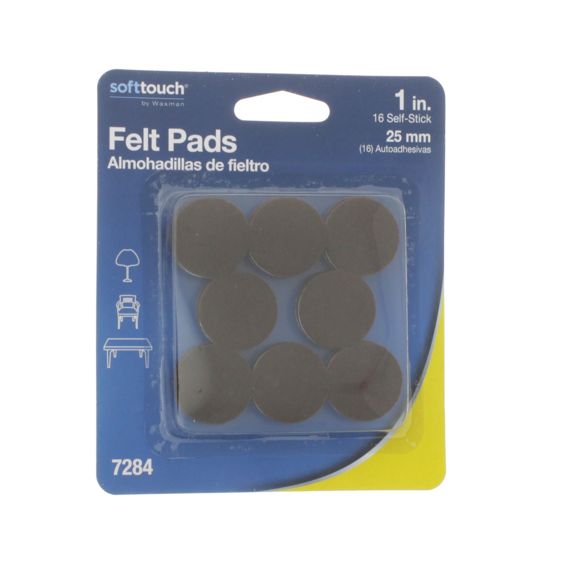 Waxman SoftTouch Felt Pads, 1 in Brown Shop Furniture Sliders at HEB