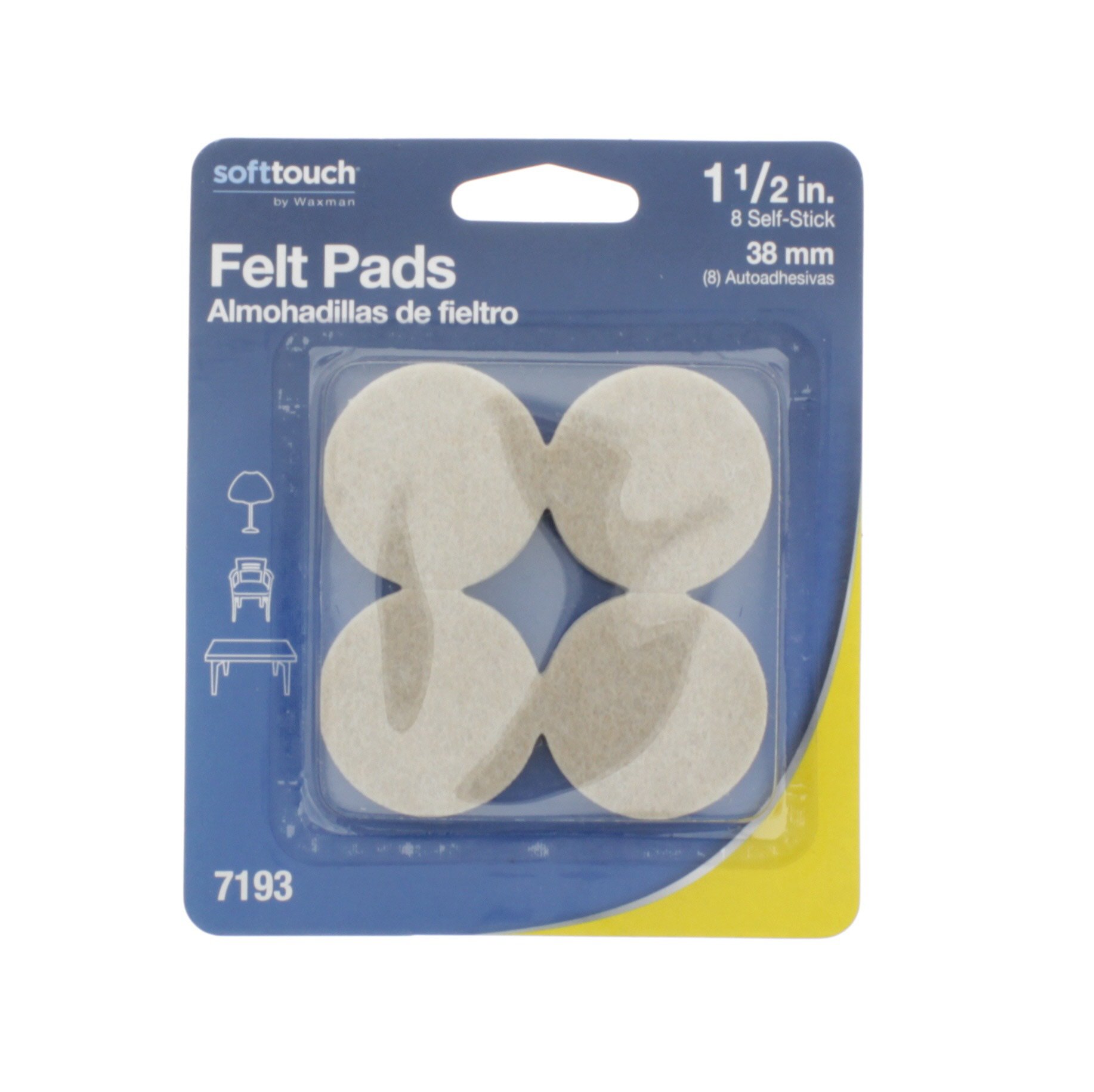 Waxman SoftTouch Felt Pads, 1.5 in Oatmeal Shop Furniture sliders at