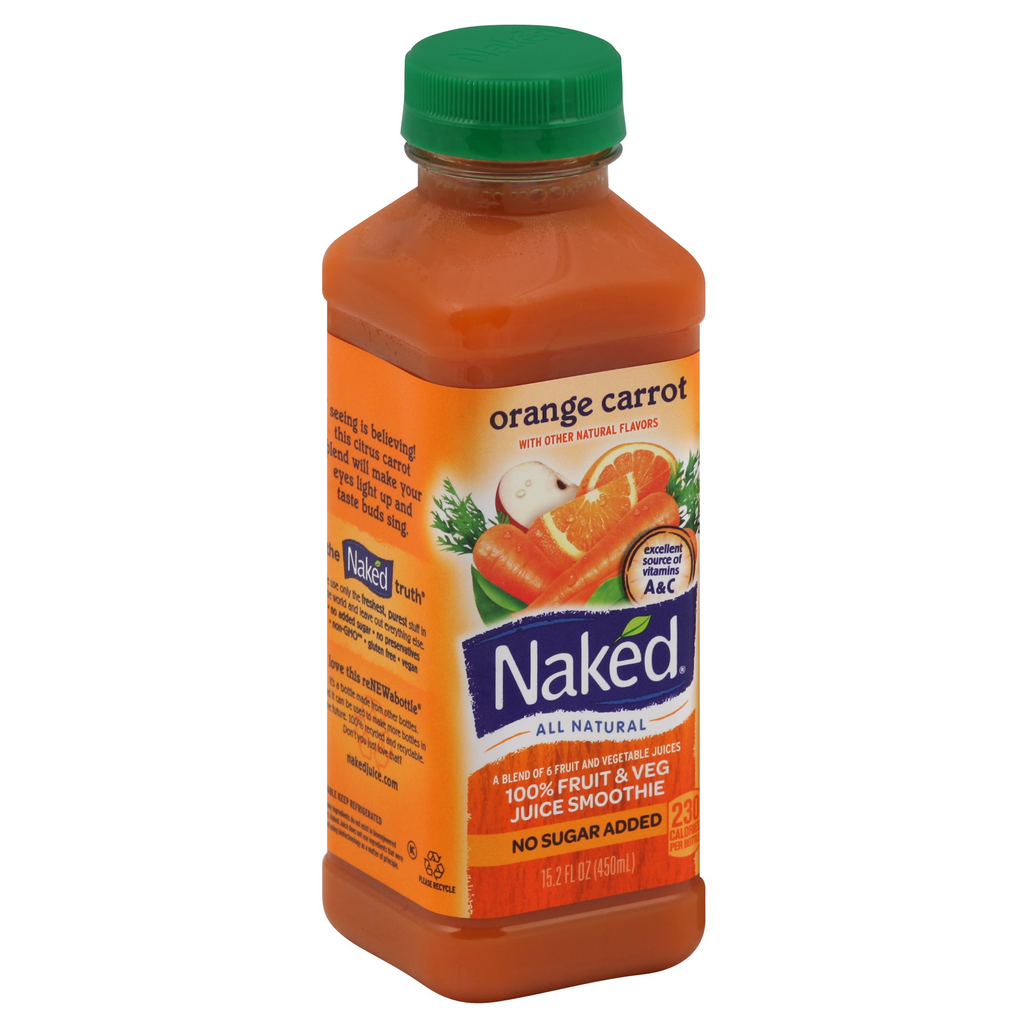 Naked Orange Carrot 100 Fruit and Veg Juice Smoothie Shop Juice at HEB