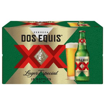 Dos Equis Lager Especial Beer 18 pk Bottles, 12 oz