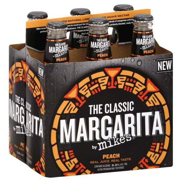Mike's Classic Peach Margarita 6 PK Bottles Shop Malt Beverages
