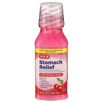 H-E-B Regular Strength Stomach Relief - Cherry, 8 oz