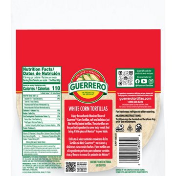 Guerrero White Corn Tortillas, 18 ct