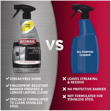 Weiman Stainless Steel Cleaner & Polish Spray, 12 oz