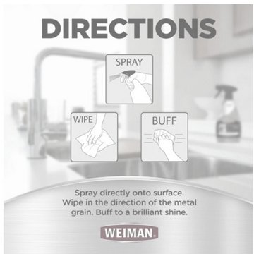 Weiman Stainless Steel Cleaner & Polish Spray, 12 oz