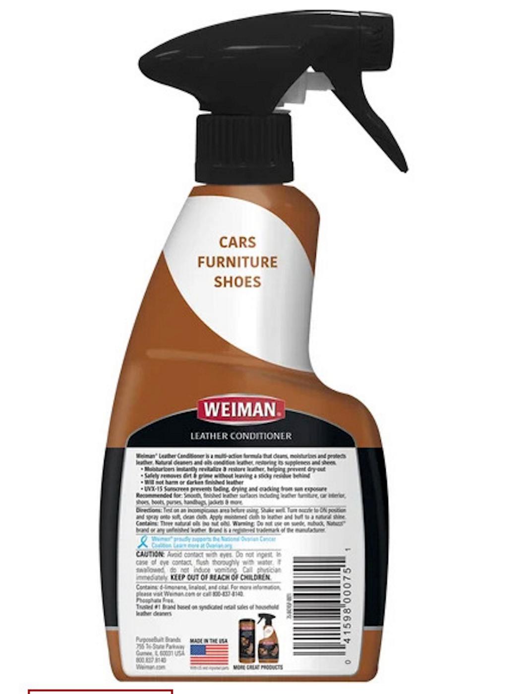 Weiman Leather Cleaner & Conditioner Spray; image 3 of 9