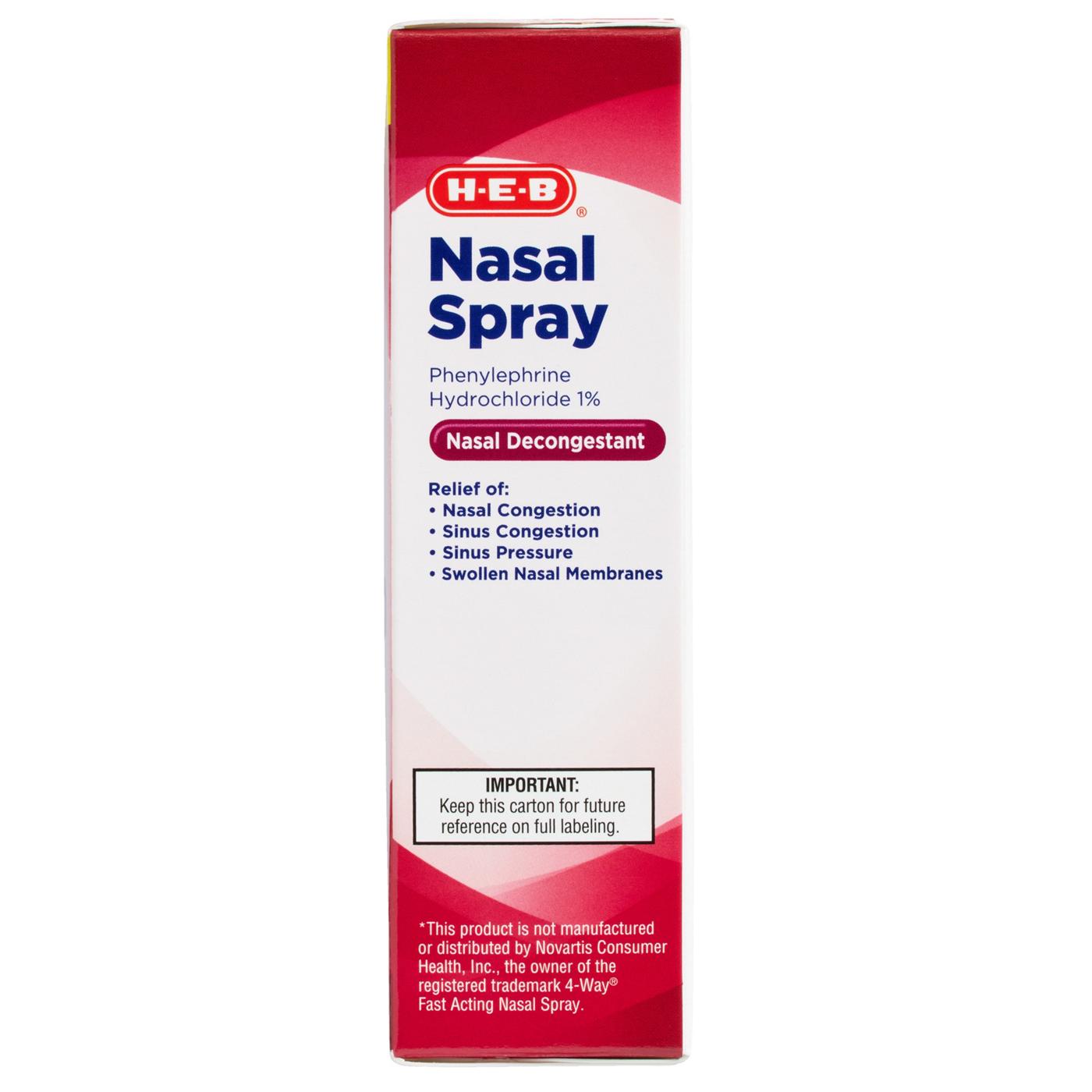 H-E-B Nasal Spray Phenylephrine Hydrochloride  Decongestant; image 3 of 6