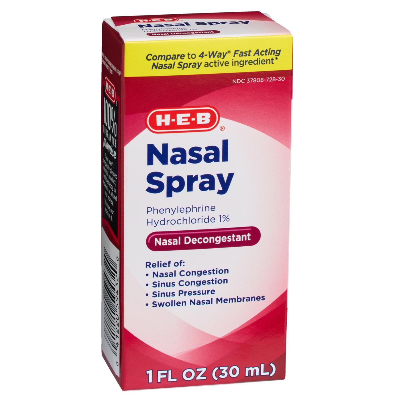 H-E-B Nasal Spray Phenylephrine Hydrochloride  Decongestant; image 5 of 6