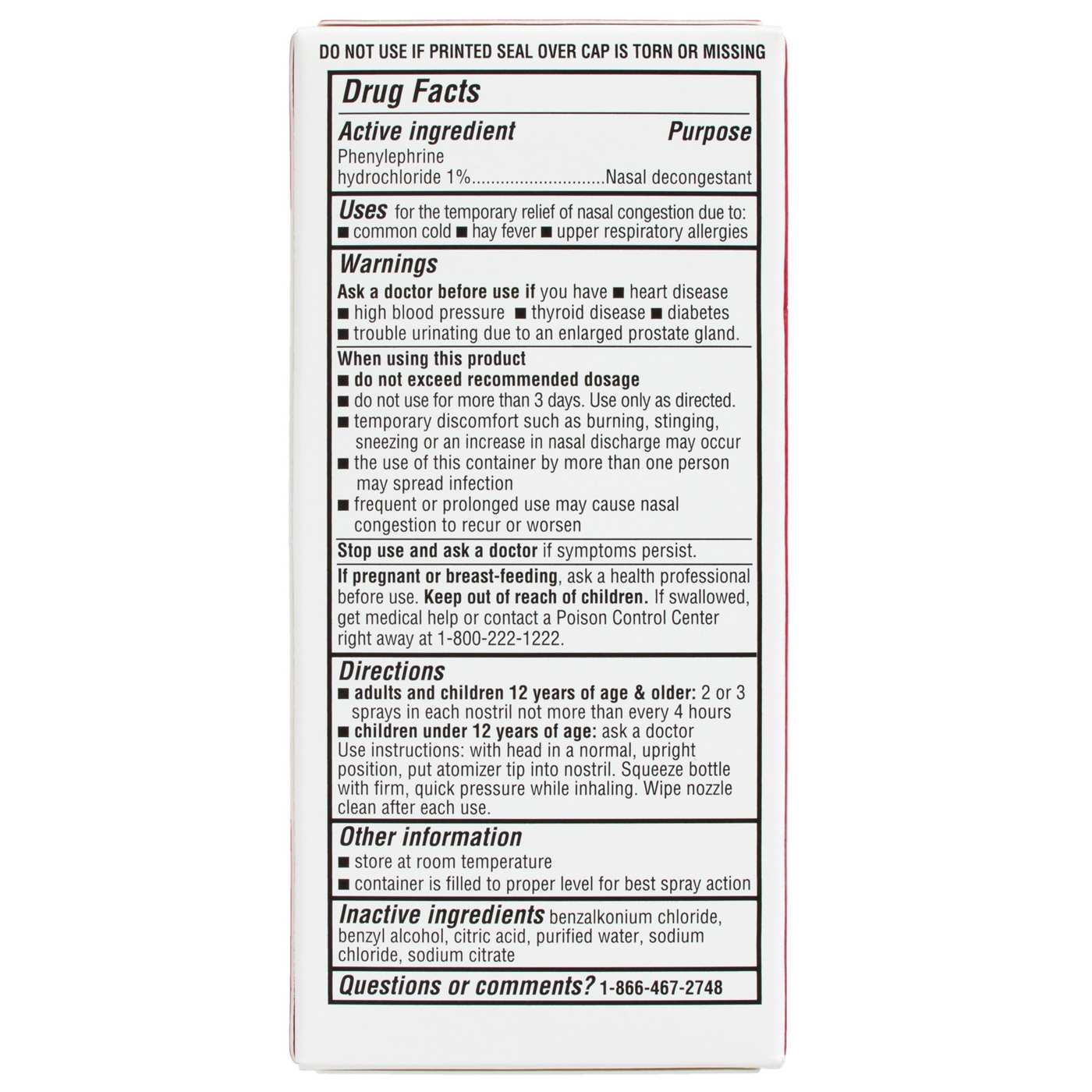 H-E-B Nasal Spray Phenylephrine Hydrochloride  Decongestant; image 6 of 6