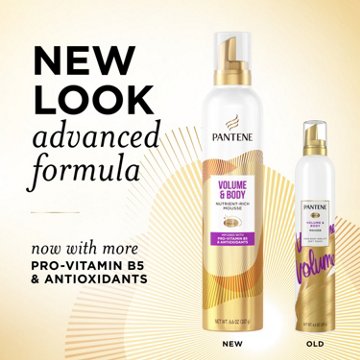 Pantene Volume and Body Mousse, Pro-V Nutrient-Rich Formula for Fullness, 6.6 oz