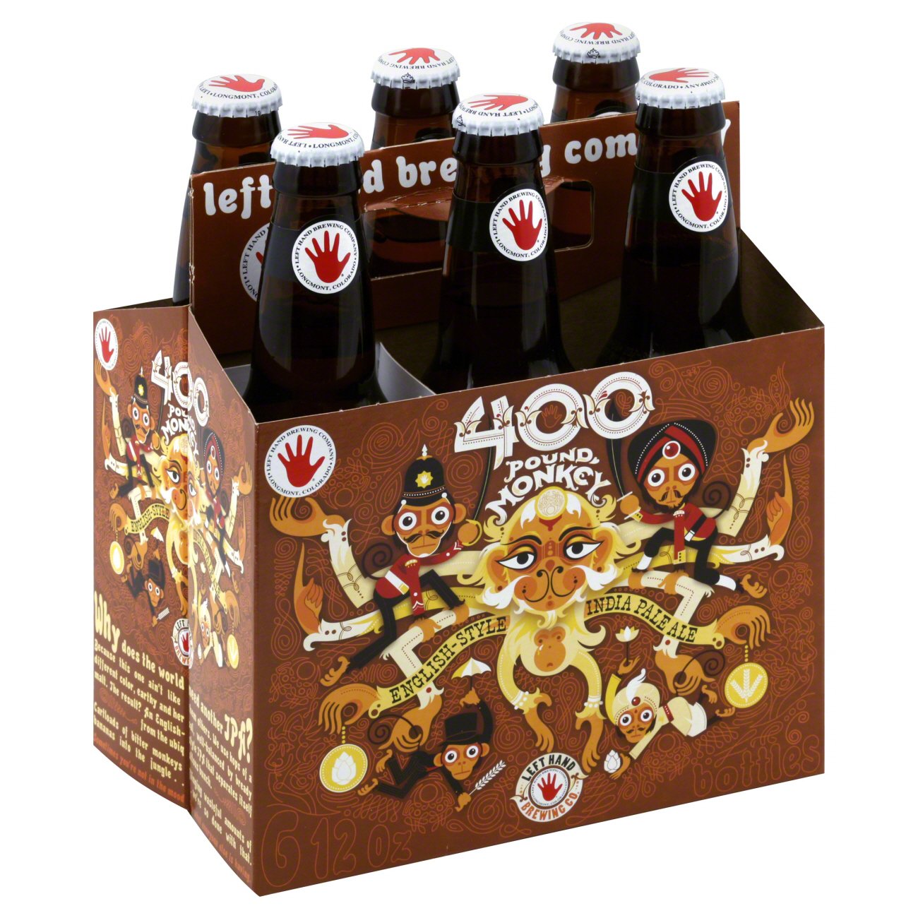 Left Hand 400 Pound Monkey Indian Pale Ale 6 Pk Bottles Shop Beer At H E B