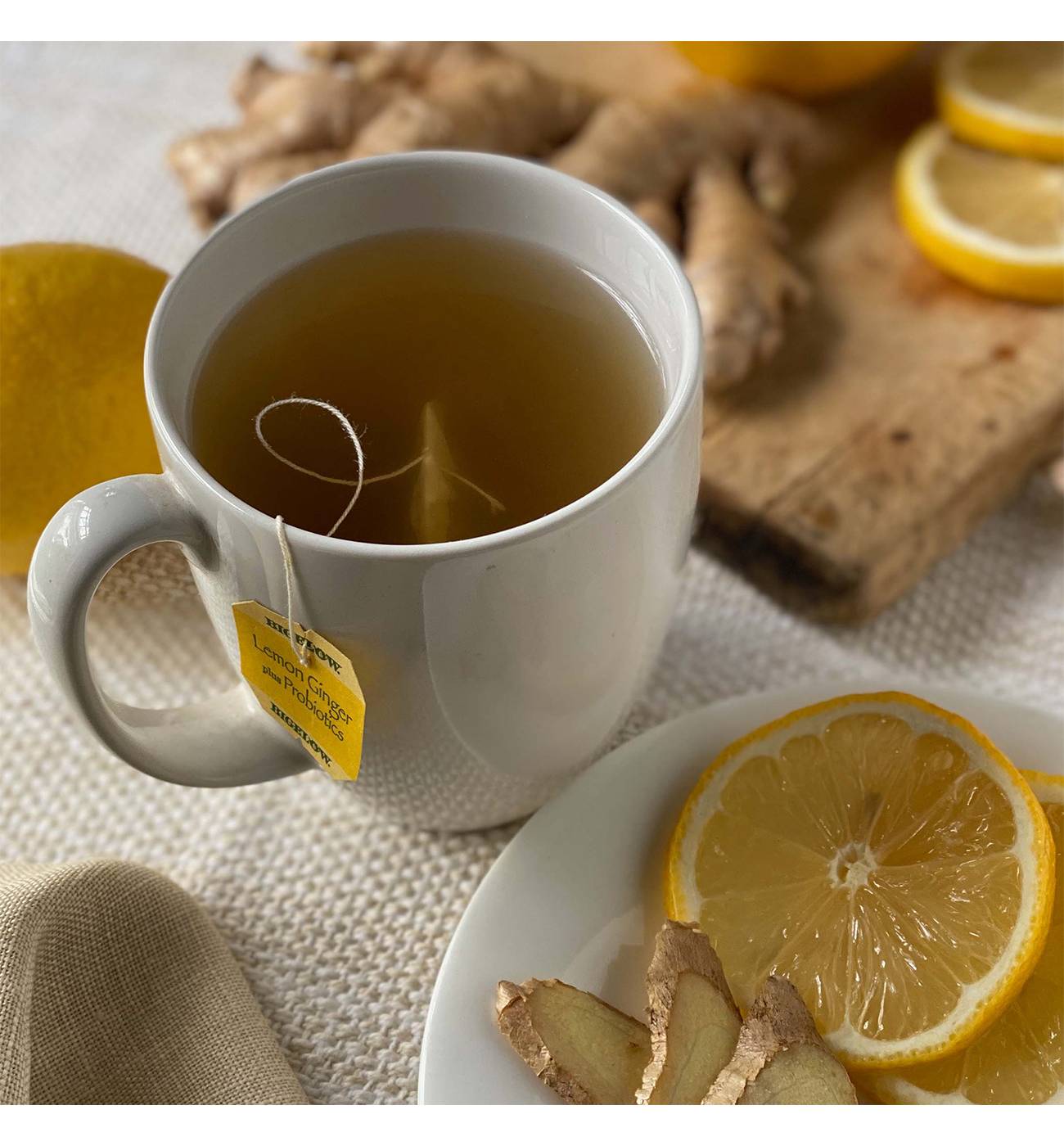 Bigelow Lemon Ginger Herb Plus Probiotics Tea Bags; image 4 of 8