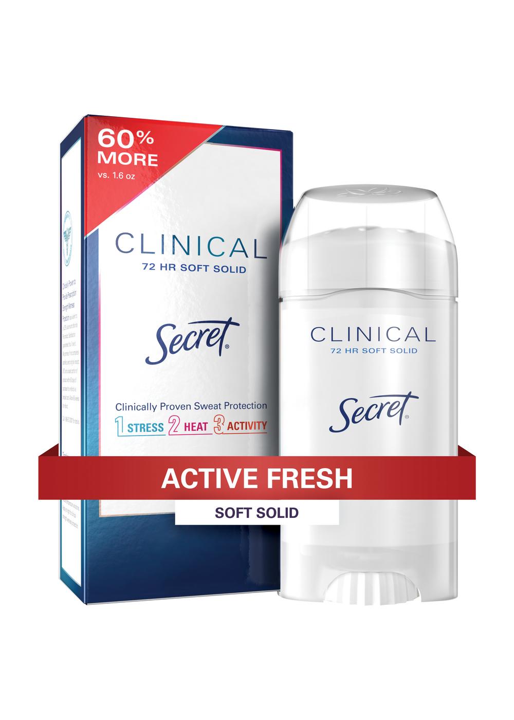 Secret Clinical Strength 72 Hr Soft Solid Antiperspirant Deodorant - Active Fresh; image 6 of 7