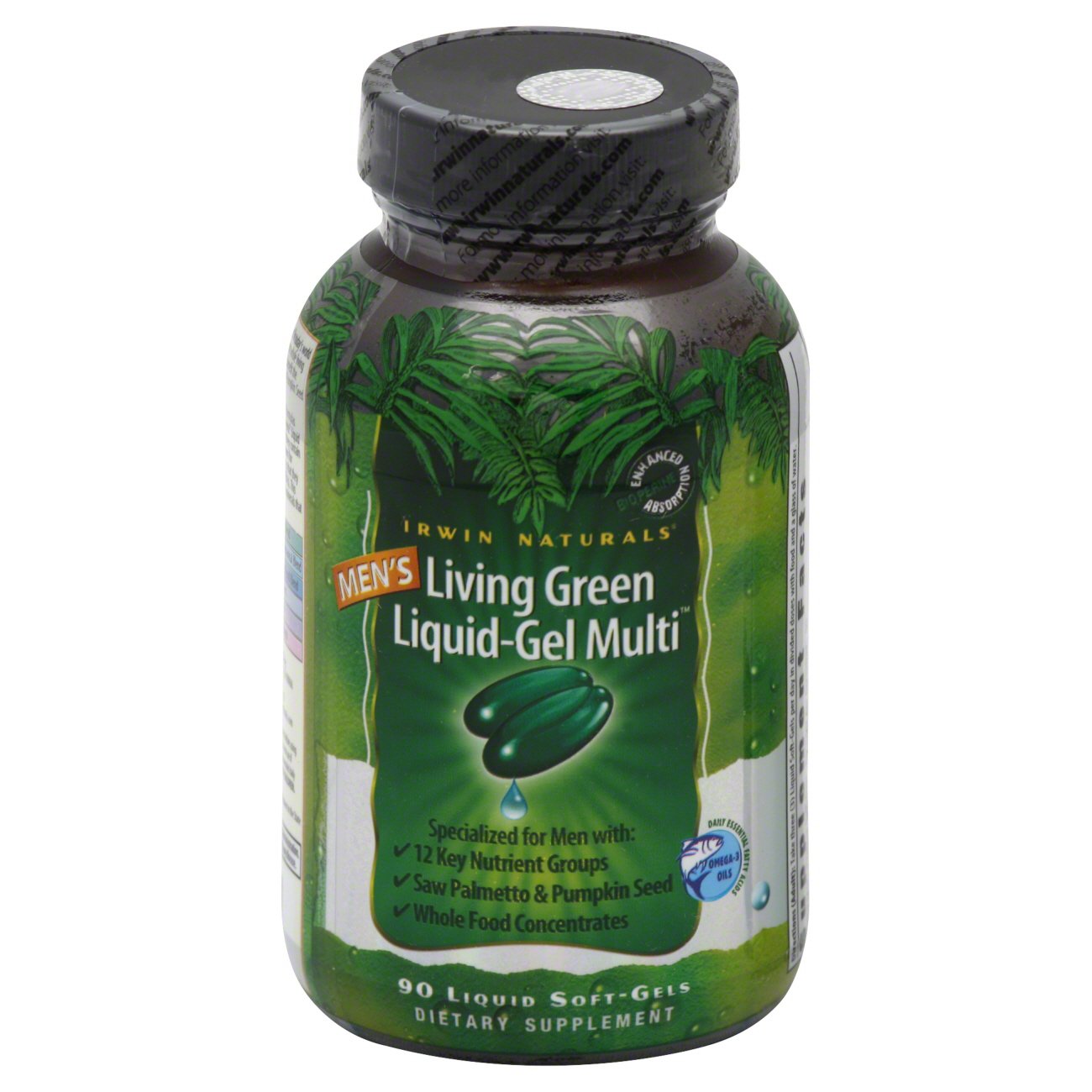 Irwin Naturals Men's Living Green LiquidGel Multi Liquid Soft Gels