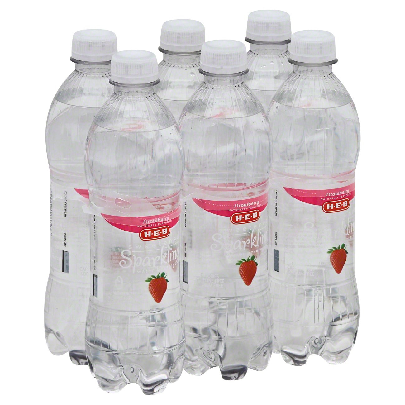 HEB Sparkling Sweetened Strawberry Water Beverage 6 PK Shop Water