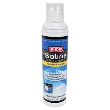H-E-B Saline Wound Wash, 7.4 oz