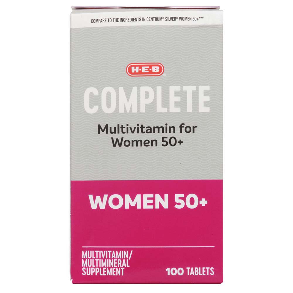 H E B Women 50 Complete Multivitamin Multimineral Supplement Tablets Shop Multivitamins At H E B
