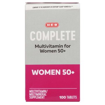 H-E-B Women 50+ Complete Multivitamin Tablets, 100 ct