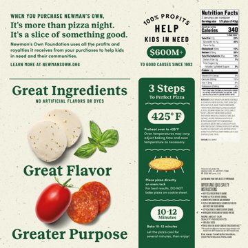 Newman's Own Uncured Pepperoni Thin & Crispy Crust Frozen Pizza