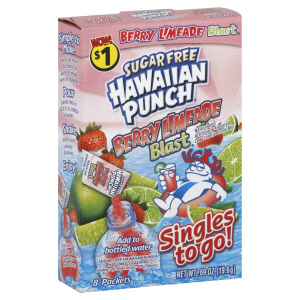 Hawaiian Punch Singles To Go Sugar Free Berry Limeade Blast Drink Mix Shop Mixes And Flavor 8376