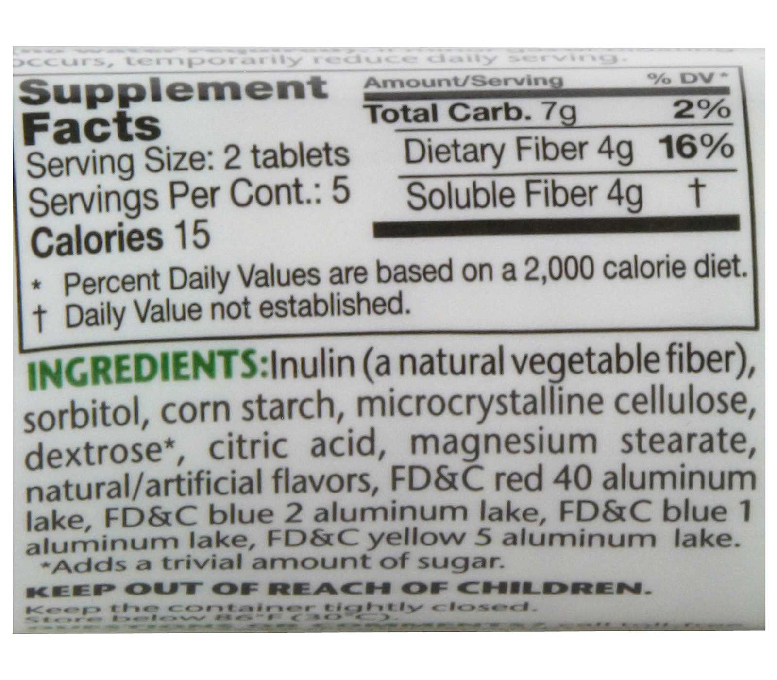 Fiber Choice Sugar Free Fiber Supplement Assorted Fruit Flavor Chewable Tablet Tube; image 2 of 2