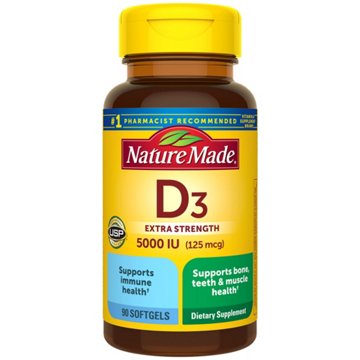 Nature Made D3 5000 IU Ultra Strength Liquid Softgels, 90 ct