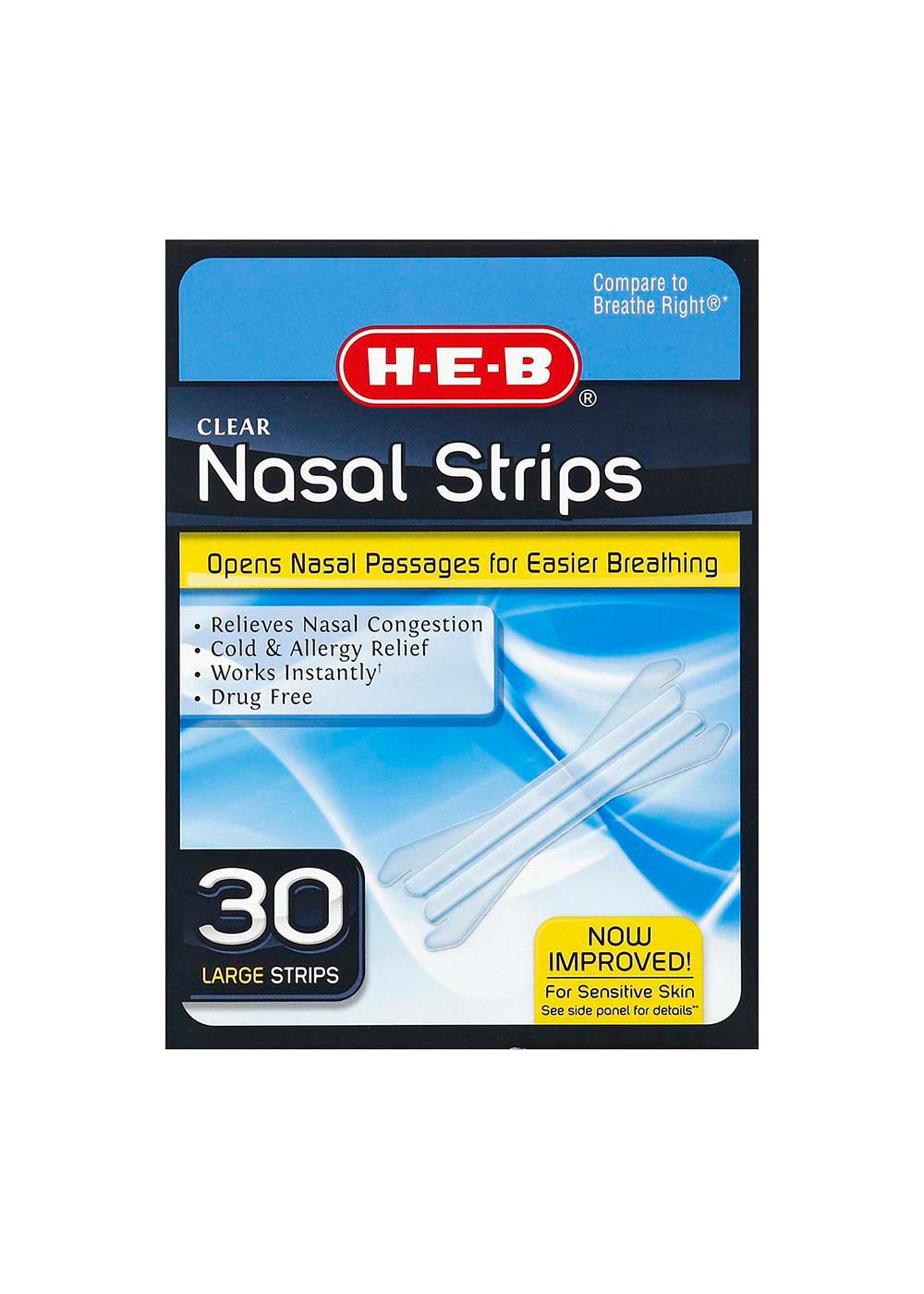 H-E-B Clear Nasal Strips - Large; image 1 of 4