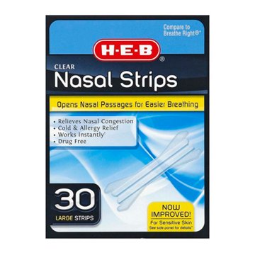 H-E-B Clear Nasal Strips - Large, 30 ct