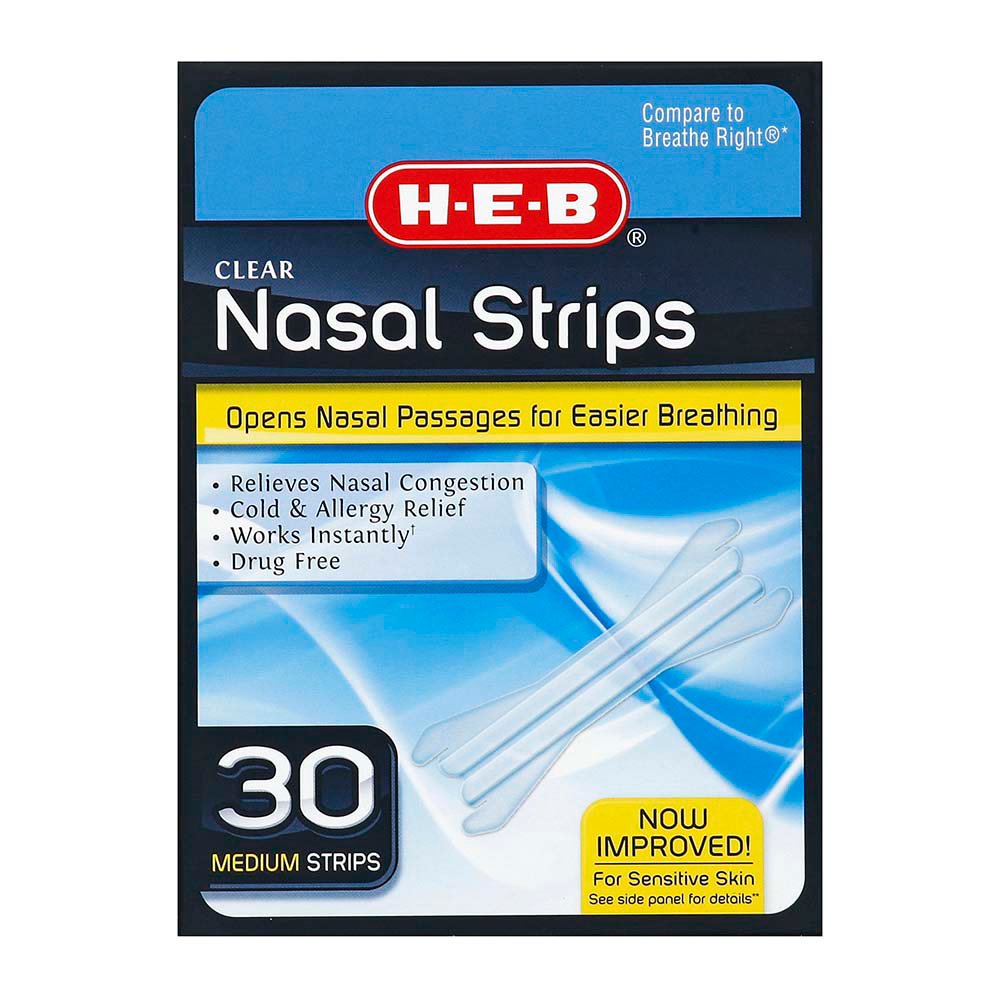 H-E-B Clear Nasal Strips Medium - Shop Sinus & Allergy at H-E-B