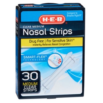 H-E-B Clear Nasal Strips - Medium, 30 ct