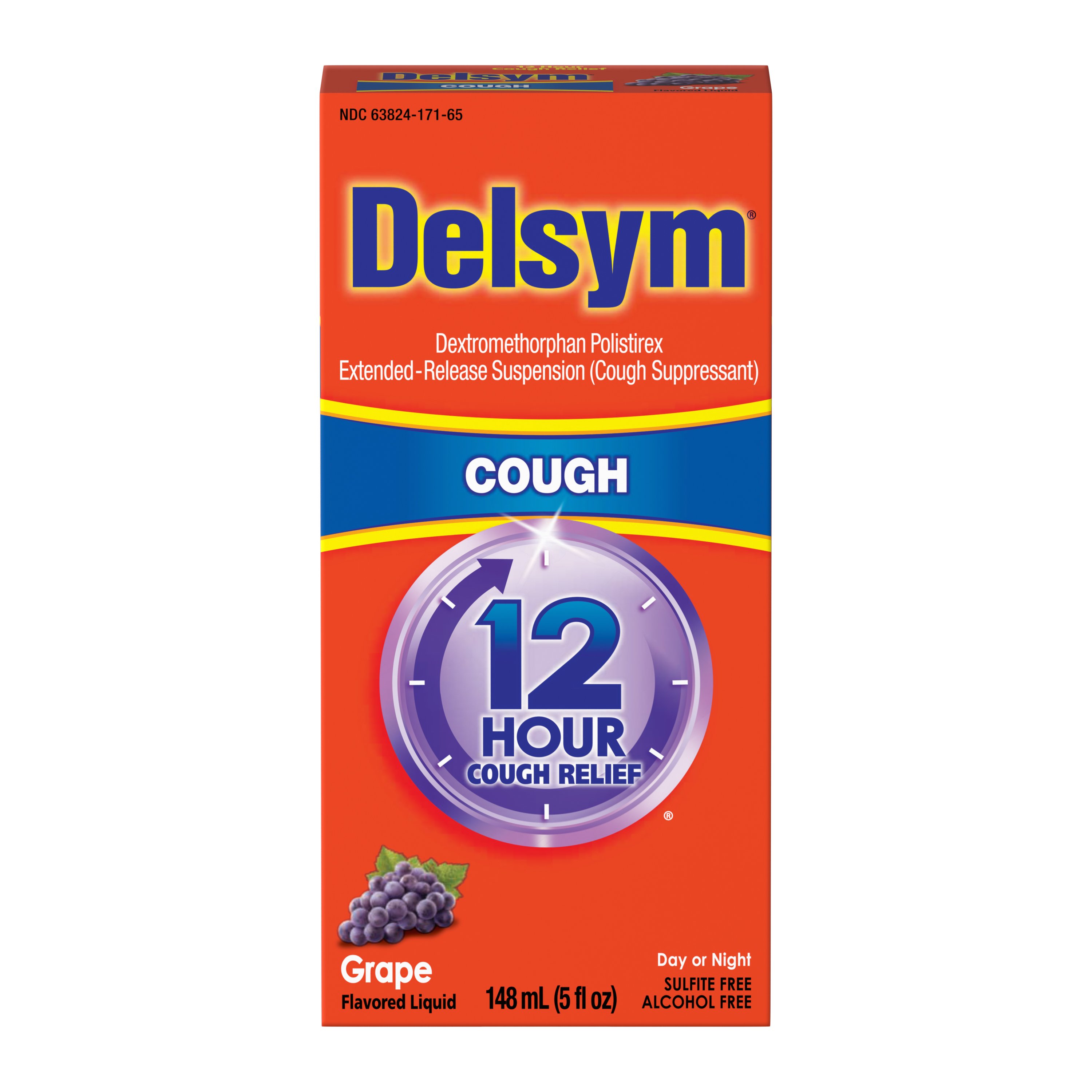 Delsym 12 Hour Cough Relief Day or Night Cough Suppressant Grape Flavored Liquid Shop Cough