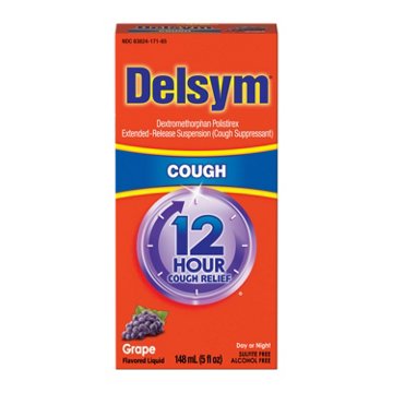Delsym Adult Cough Suppressant Liquid, Grape Flavor
