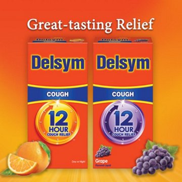 Delsym Adult Cough Suppressant Liquid, Grape Flavor