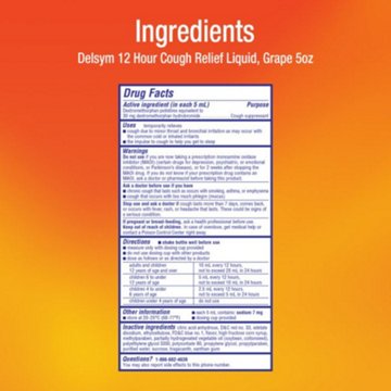 Delsym Adult Cough Suppressant Liquid, Grape Flavor