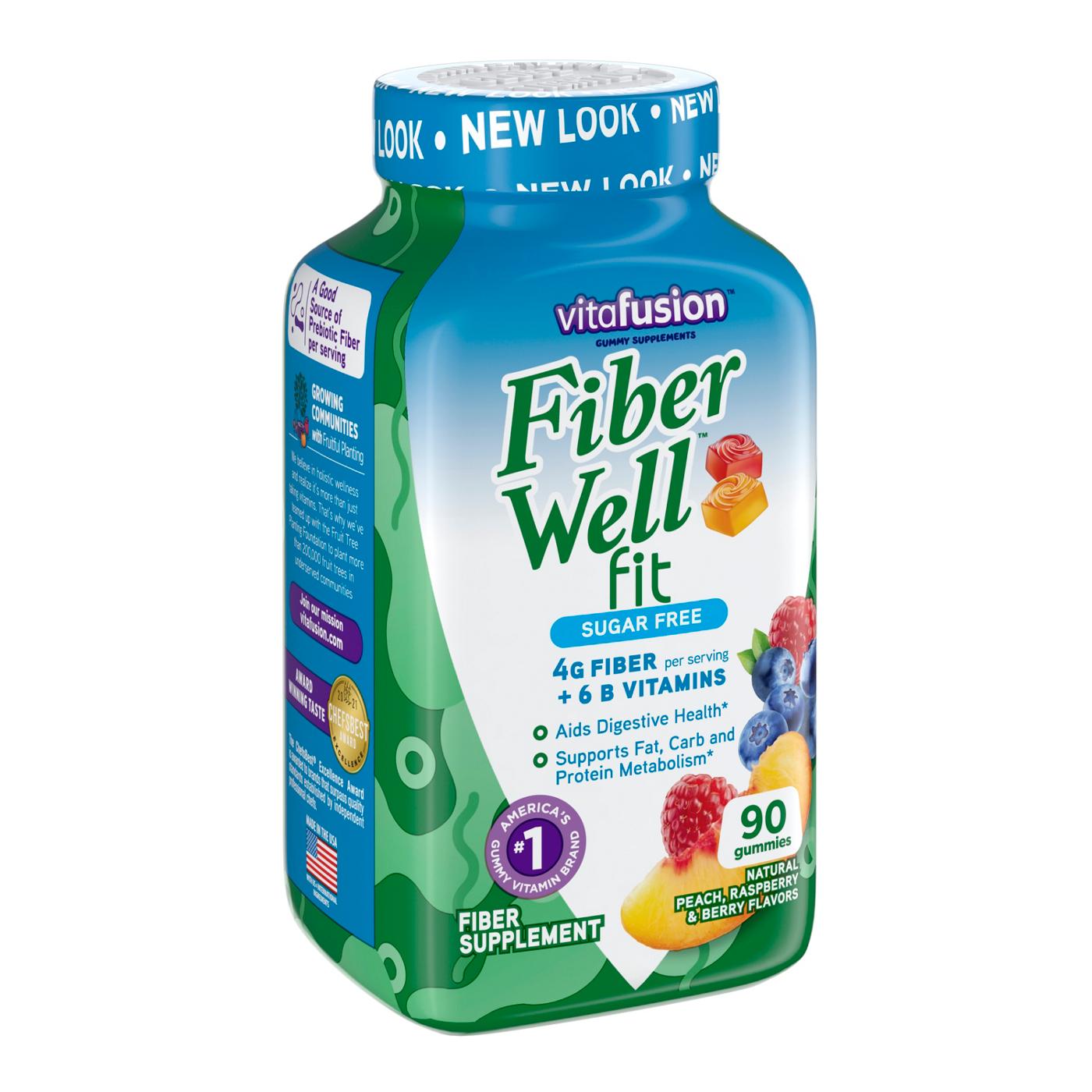 Vitafusion Fiber Well Sugar Free Weight Management Gummies - Peach, Raspberry, & Berry; image 4 of 6