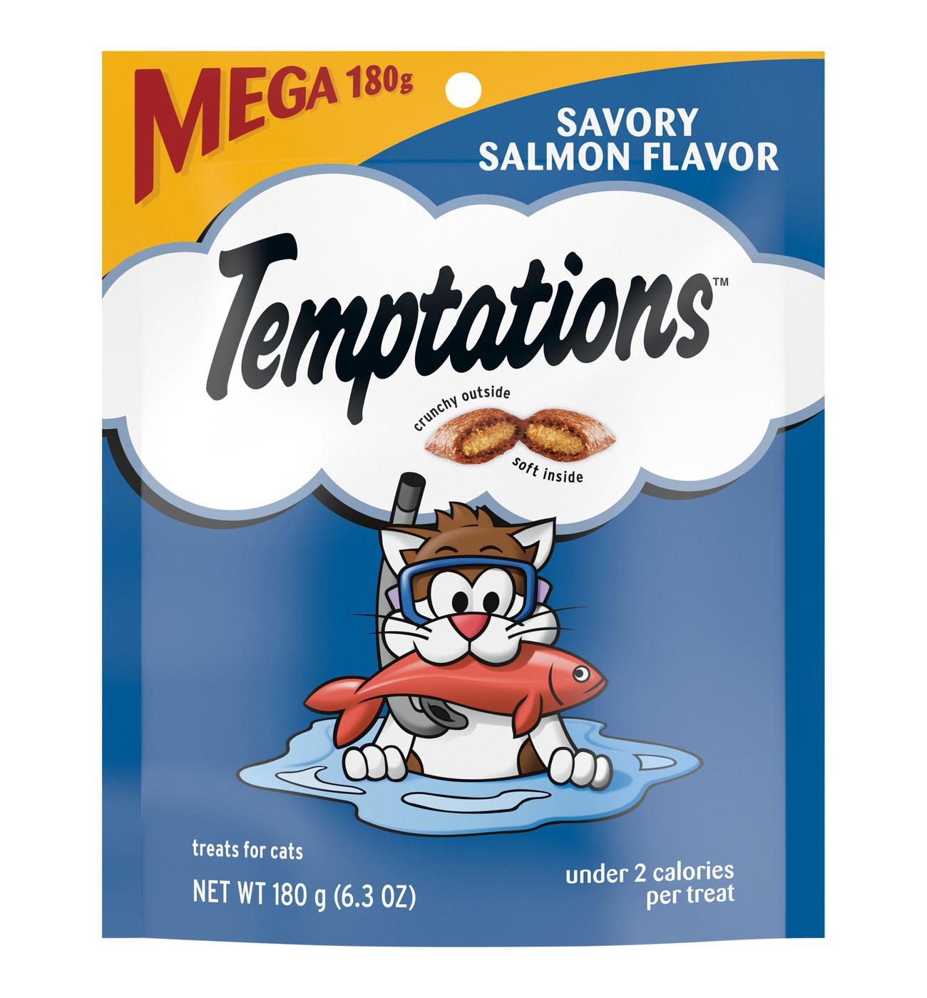 Temptations Classic Crunchy and Soft Cat Treats Savory Salmon Flavor; image 1 of 5
