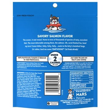 Temptations Classic Crunchy and Soft Cat Treats - Savory Salmon Flavor