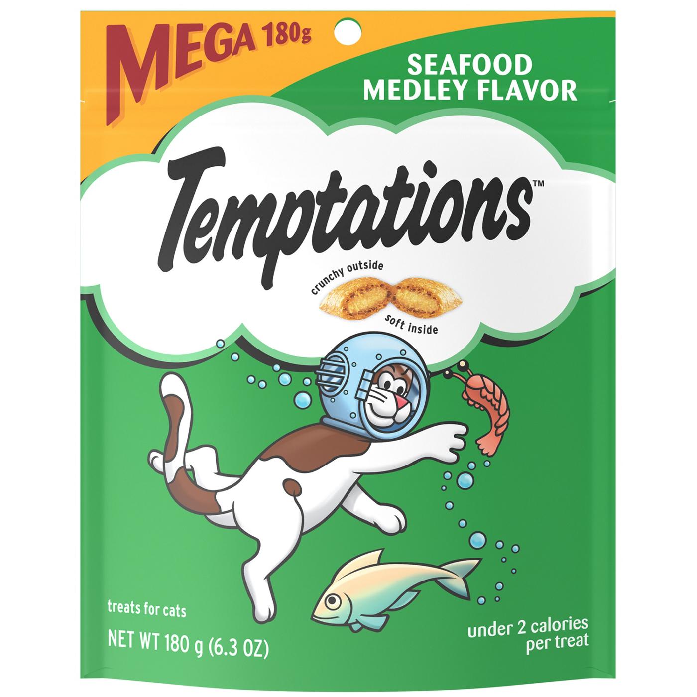 Temptations Classic Crunchy and Soft Cat Treats Seafood Medley Flavor; image 1 of 5