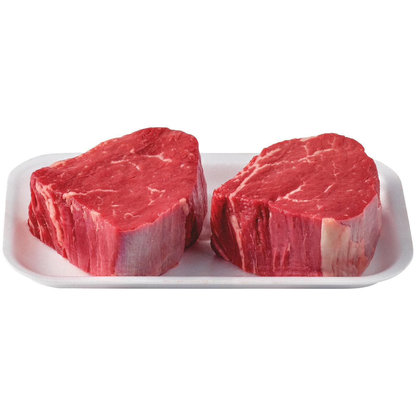 HEB Boneless Beef Tenderloin Steaks, Extra Thick Cut USDA Choice