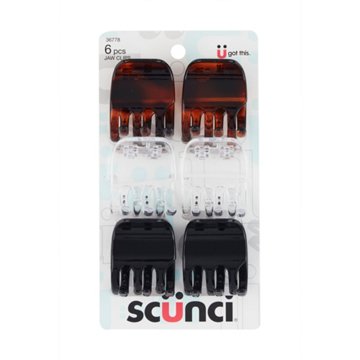 Scunci Effortless Beauty Large Chunky Jaw Clips, 6 ct