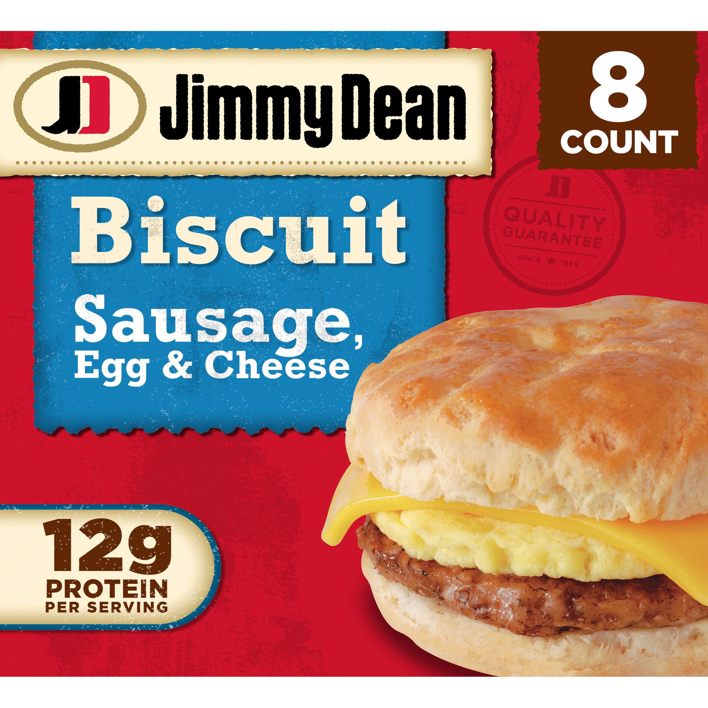 Jimmy Dean Frozen Biscuit Breakfast Sandwich Sausage, Egg & Cheese