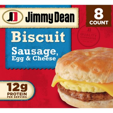 Jimmy Dean Frozen Biscuit Breakfast Sandwich - Sausage, Egg & Cheese, 8 ct