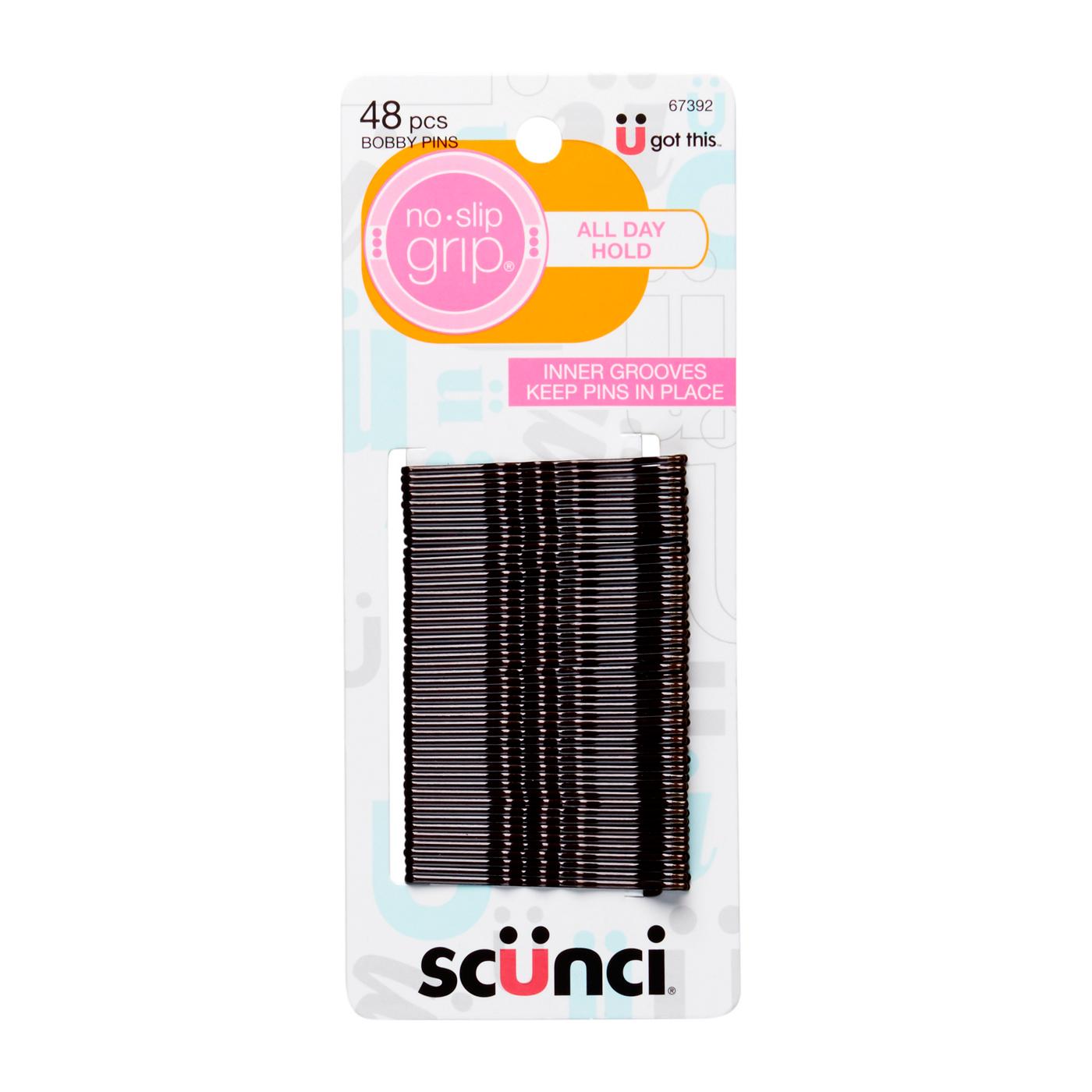 Scunci No-Slip Grip Brown Bobby Pins; image 1 of 2