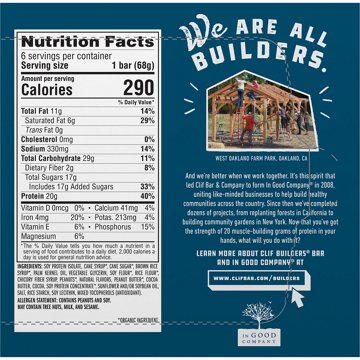 Clif Builders 20g Protein Bars -  Chocolate Peanut Butter