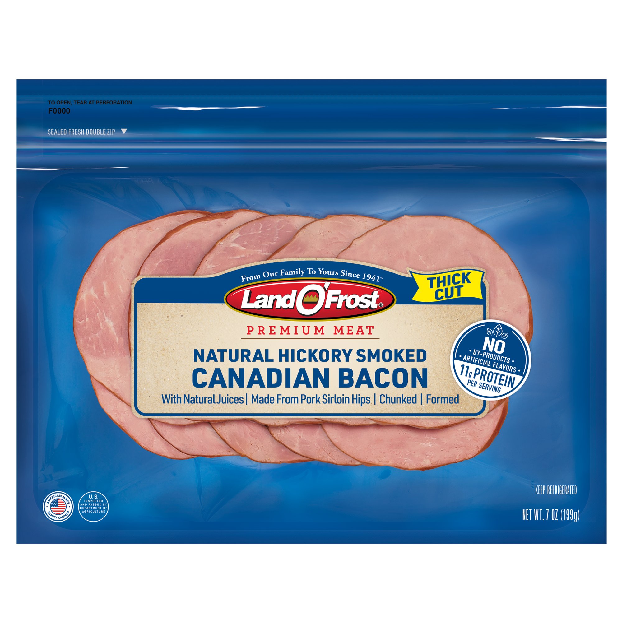 Land O' Frost Natural Hickory Smoked Thick Cut Canadian Bacon Shop Bacon at HEB