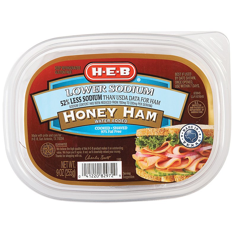 Cooked Honey Ham Water Added Lower Sodium - Shop Meat at H-E-B