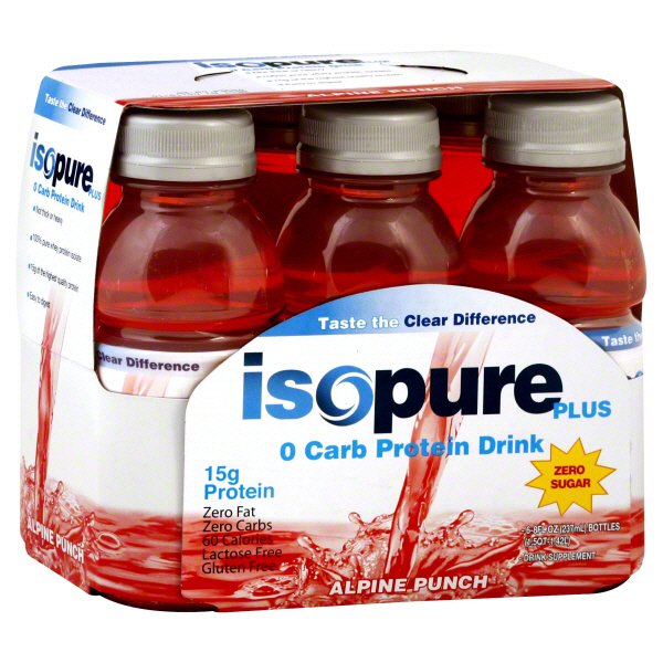 Isopure Plus Zero Carb Alpine Punch Protein Drink 6 Pk Shop Diet And Fitness At H E B