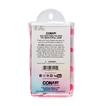 Conair Styling Essentials Extra Large Foam Rollers, 8 ct